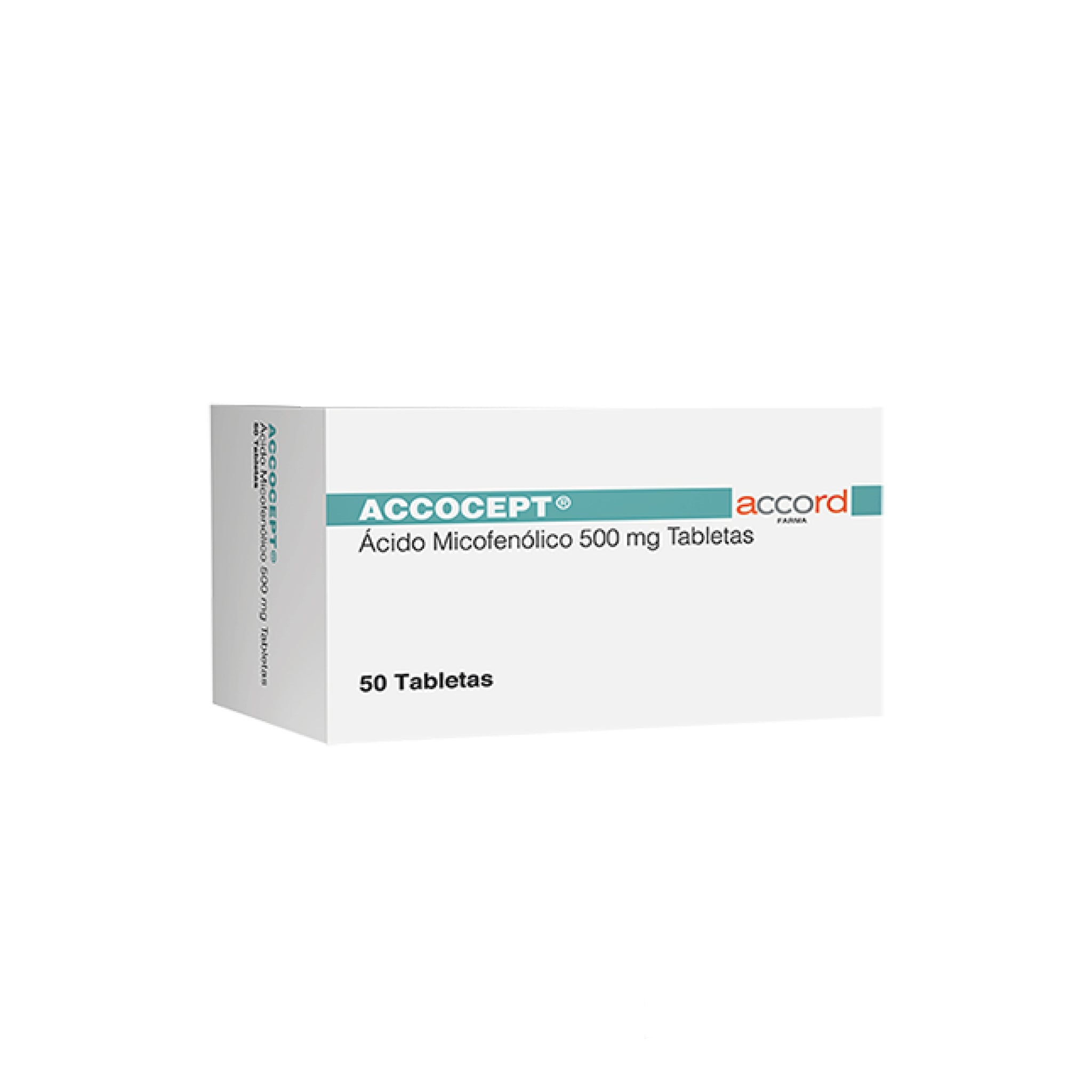 ACCOCEPT Acido Micofenólico 500 mg caja con 50 Tabletas