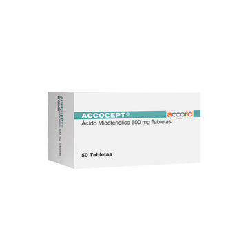 ACCOCEPT Acido Micofenólico 500 mg caja con 50 Tabletas