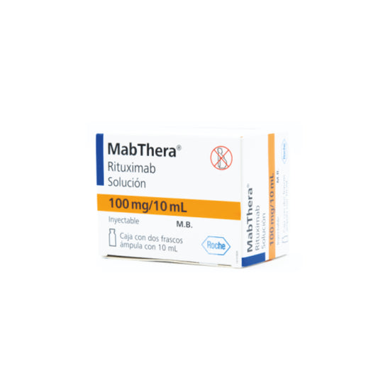 MABTHERA 100 mg/10 ml Caja con dos Frascos Ámpula c/10 ml