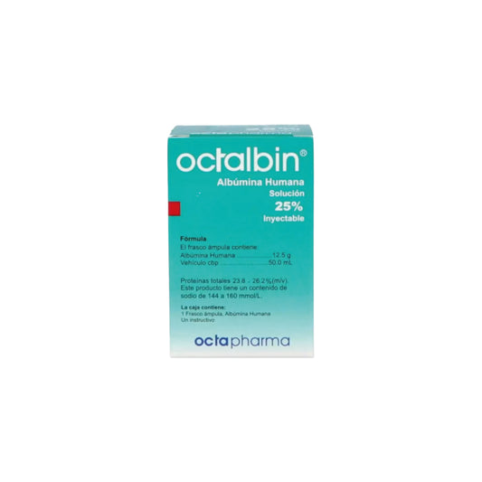 OCTALBIN Albúmina Humana solución inyectable 25% caja con un frasco ámpula con 50 mL