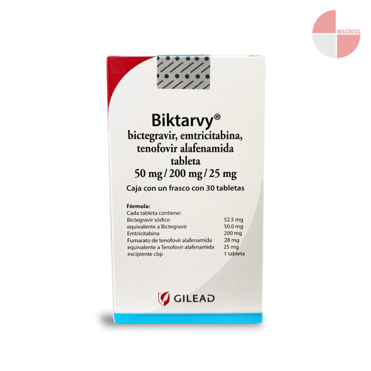 Biktarvy 50 mg/200 mg/25 mg frasco 30 tabletas