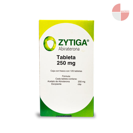 Zytiga 250 mg caja con frasco 120 tabletas