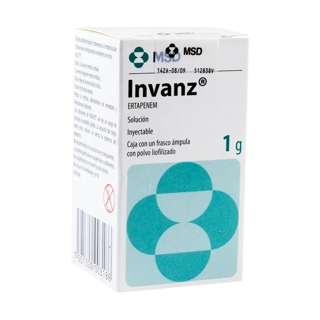 Invanz 1 g precio México: Antibiótico de amplio espectro - FARMACIAS ...